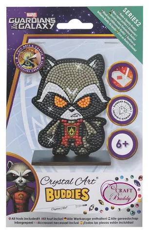 CRYSTAL ART Diamantmalerei Rakete Figur / Mit Ständer