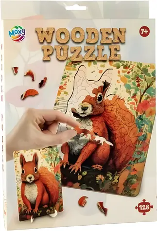 MOXY Outline Puzzle Eichhörnchen / 128 Teile