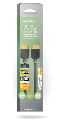 Anthrazitfarbener Nedis / HDMI-Kabel / High-Speed-Ethernet / ARC / 4K 60 Hz / 18 Gbit/s / 0,5 m / Rund