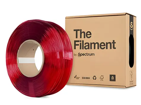 Filament ReFill PETG rot transparent / Druckfilament / 1,75 mm / 1 kg
