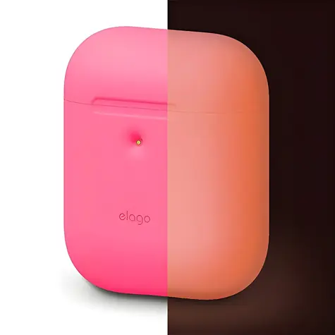 Elago AirPods 2 Silikonhülle, neonpink / Silikonhülle / für Apple AirPods 2