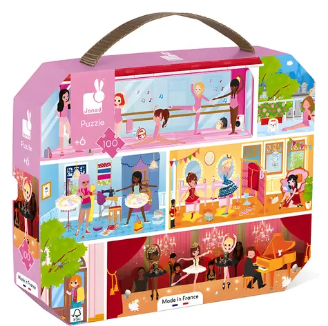 JANOD Puzzle im Koffer Ballettschule / 100 Teile / 50 x 40 cm