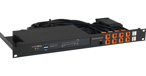 Rackmount.IT RM-SW-T12 schwarz / Rackmontage-Kit / für SonicWall TZ570, TZ570W, TZ670 / 1 HE