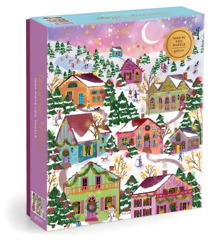 Galison Folienpuzzle Joy Laforme Schneedorf / 1000 Teile / ab 8 Jahren