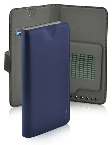 Fonex Twin Universal Book blau / Hülle im Buchstil / für Handys 6,3" - 6,7"