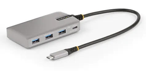 StarTech USB-C Hub mit 4 Anschlüssen, silber / 3x USB-A + 1x USB-C / 10 Gbit/s / für Laptops