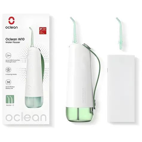 Oclean W10 weiß-grün / Munddusche / 5 Modi / 1400 Impulse/min / IPX7