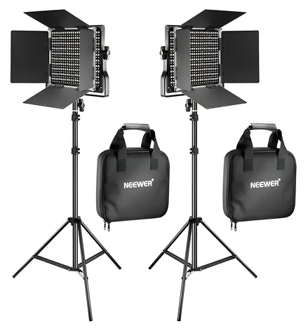 Neewer 660 Bi-Color LED / Studioleuchten-Set / 2x 40W / 3200-5600K / CRI96+ / Stative