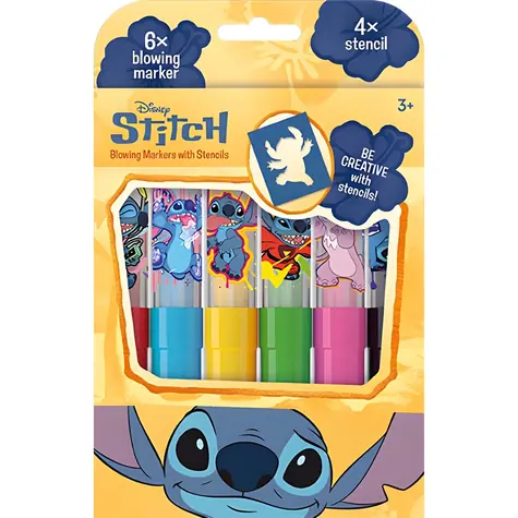 JIRI MODELS Aufblasmarker Lilo & Stitch gelbe Verpackung / 6 Marker / 4 Papiervorlagen