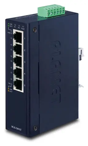 Planet IP30 Slim 5-P Industrial -Switch / 5 Ports / IP30