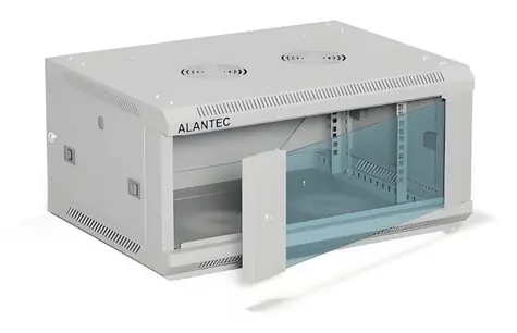 Alantec Wandrack 19" 4HE 600x450 grau / Rack / 19" / 4HE / 600x450 mm / Glastür