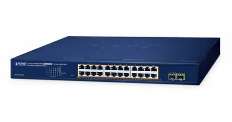 Planet GS-2210-24P2S / PoE-Switch / 24x Gigabit RJ45 / 2x Gigabit SFP / 260W PoE / Managed L2