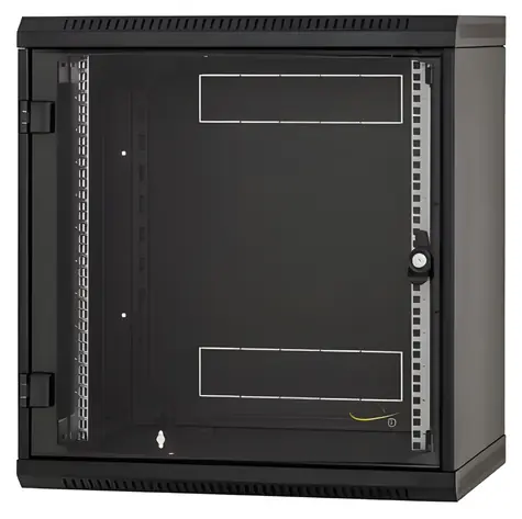 Triton RUA-09-AS6-BAX-A1 / Wandrack / 9 HE / 600 x 600 mm / Glastür / abnehmbare Seitenwände / schwarz