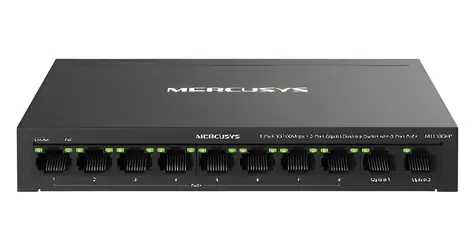 Mercusys MS110CMP / Switch / 8x FE PoE+ / 2x GLAN Uplink / 115W / Desktop