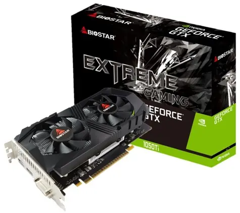 Biostar GeForce GTX 1050 Ti / Grafikkarte / 1291-1392 MHz / 4 GB GDDR5 / 128 Bit / DVI, HDMI, DP