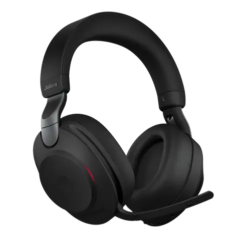 JABRA Evolve2 85 schwarz / Kopfhörer / Mikrofon / ANC / Bluetooth / MS Teams / Ständer