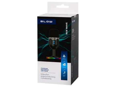 Blow Studio Mikrofon mit LED-Ständer / Mikrofon / USB / Tischständer