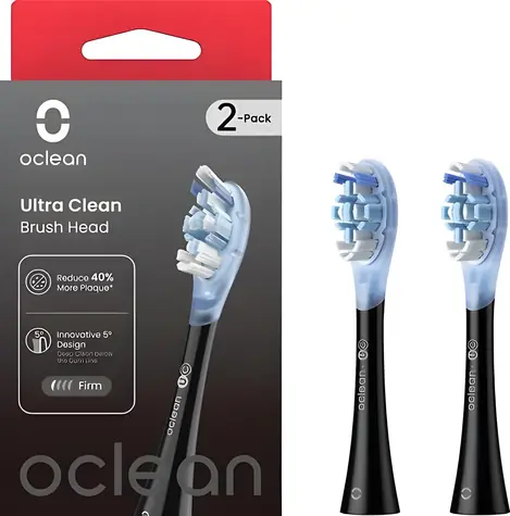 Oclean Ultra Clean Bürstenkopf UC02 schwarz (2 Stück) / Universeller Ersatzkopf für Oclean Zahnbürsten
