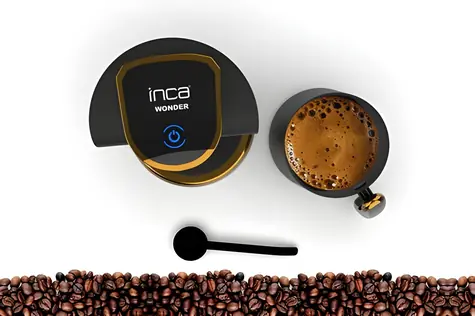 INCA Wonder IKM-01 Schwarz, Gold / Türkische Kaffeemaschine / Touch-Bedienung / 4 Tassen / 0,25 l / 400 W