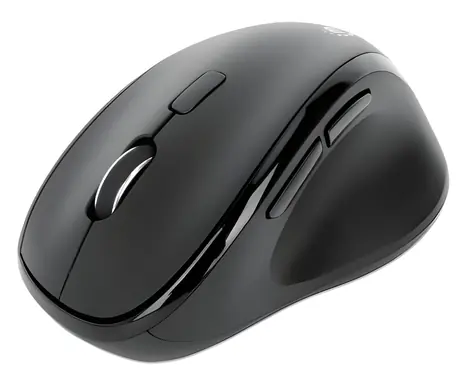 Manhattan Ergo schwarz / Kabellose Maus / ergonomisch / USB-A/C-Empfänger / 6 Tasten / 1600 DPI