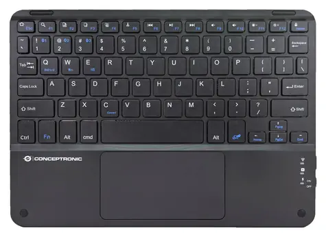 Conceptronic Tastatur mit Touchpad, schwarz / Kabellose Tastatur / Touchpad / Bluetooth 5.4 / US-Layout