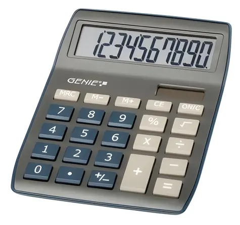 Genie 840DB dunkelblau / Taschenrechner / Desktop-Computer / 10-stellige Anzeige / Netz- und Akkubetrieb / neigbares Display