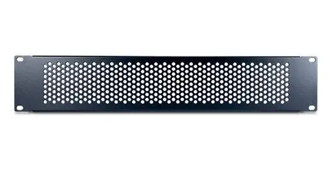 Inter-tech Abdeckplatte 19" 2HE / Abdeckplatte für Rack / 482x89x11 mm / Metall / Schwarz RAL 9005