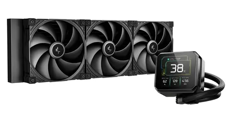 DEEPCOOL Spartacus 420 schwarz / CPU-Wasserkühlung / 420-mm-Radiator / 3x 140-mm-Lüfter / ARGB / 3,4"-IPS-Display
