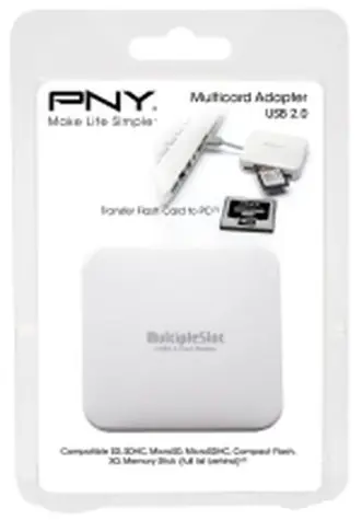 PNY All-in-One / Speicherkartenleser / USB 2.0 / Weiß