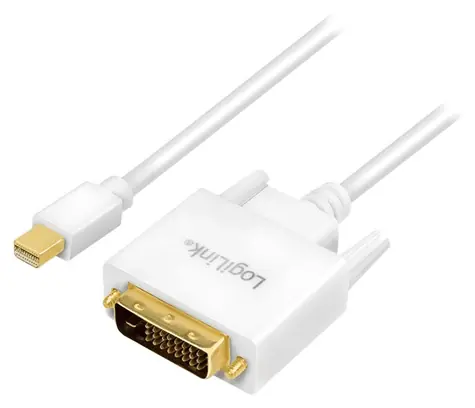LogiLink Mini DisplayPort - DVI weiß / Kabel / DisplayPort 1.2 / Max. 1920 x 1080 px / 1,8 m