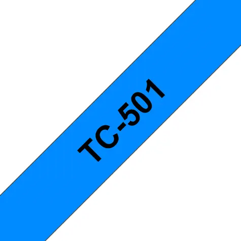Brother TC-501 / Kassette mit Band / Laminiert / Blau/Schwarz / 12 mm / 7,7 m