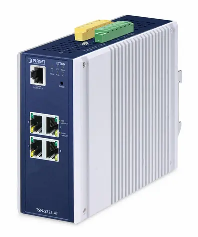 Planet Industrial L2+ TSN-Switch / Industrie-Switch / Managed / 4X Gigabit RJ-45 / DIN / IP30