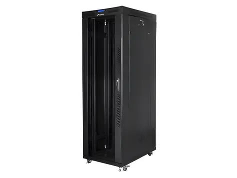 Lanberg FF01 schwarz / Rack-Schrank / 19" / Breite 800 mm / Tiefe 1000 mm / 42 HE / LCD-Panel / Tragfähigkeit 1200 kg