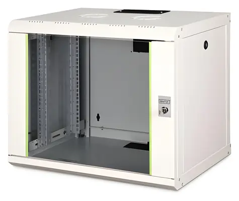 Digitus Unique 16U schwarz / Wandschrank / 600 x 780 x 450 mm / Tragfähigkeit 100 kg / Glastür / IP20