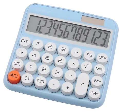 Genie 612B blau / Taschenrechner / 12-stellig / LCD-Display / Solar- und Batteriebetrieb