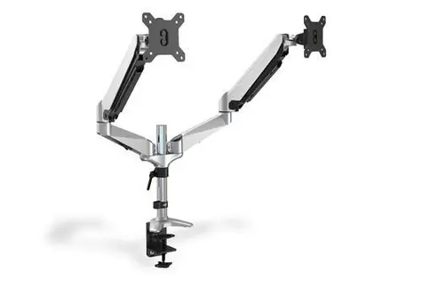 Digitus DA-90353 silber / Halterung für 2 Monitore / VESA 75-100 mm / Tragkraft 2 x 8 kg / Gasfeder