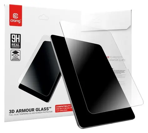 Crong 3D Panzerglas / Schutzglas / für Apple iPad Air 13" (M3 2025/M2 2024) / iPad Pro 12,9" (2018-2022)