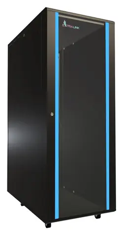 Extralink 32U/600x1000 Rack schwarz / 19"-Rack / Glastür / Tragfähigkeit 1065 kg