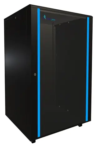 Extralink 27U/800x800 Rack schwarz / 19"-Rack / Glastür / Tragfähigkeit 600 kg