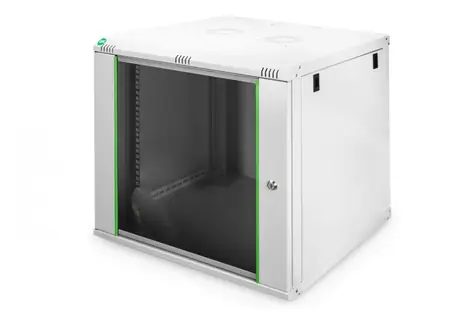 Digitus Dynamic grau / Wandschrank / 9 HE / 505 x 600 x 600 mm / Glastür / IP20