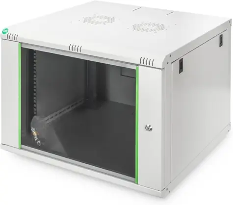 Digitus Dynamic grau / Wandschrank / 19" / 7 HE / 416 x 600 x 600 mm / Glastür / IP20
