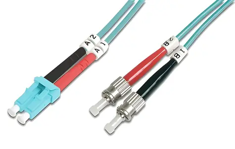 Digitus Optisches Patchkabel LC-ST OM3 3M / Patchkabel / Multimode / Duplex / 50/125 µm