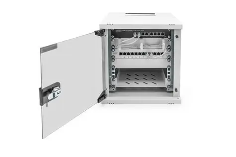 Digitus SOHO PRO 6U 10" / Wandschrank / 325 x 315 x 300 mm / grau / Glastür