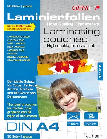 GENIE Laminierfolie A4 80 µm / Laminierfolie / 50 Stück
