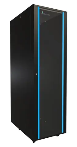 Extralink 42U/600x1000 Rack schwarz / Rack / 19" / Tragfähigkeit 1500 kg / Glastür