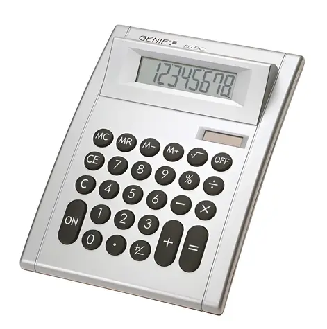 Genie 50DC silber / Taschenrechner / 8-stellig / Solar- und batteriebetrieben