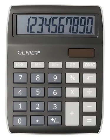 Genie 840BK schwarz / Taschenrechner / Tischgerät / 10-stellige Anzeige / solar- und batteriebetrieben