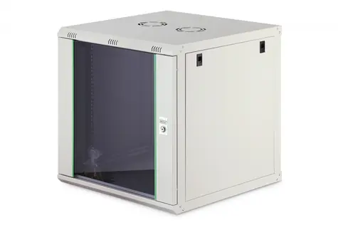 Digitus Dynamic grau / Wandmontage-Rack / 19" / 12 HE / 607 x 600 x 600 mm / Glastür