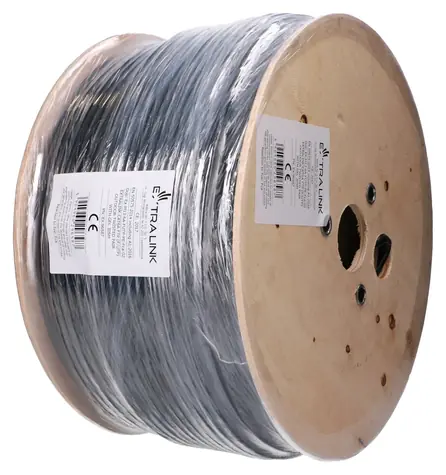 Extralink CAT6A F/UTP Innenkabel / Netzwerkkabel / verdrilltes Adernpaar / 305 m / mit Gel / PoE++