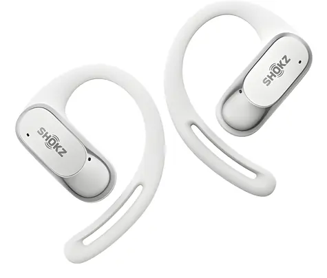 Shokz OpenFit Air weiß / Kabellose Kopfhörer / Mikrofon / Bluetooth 5.2 / IP54